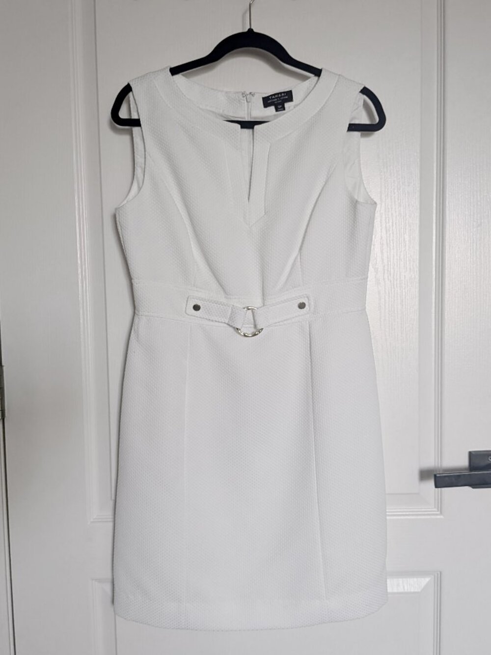 Free Shipping: Tahari by Arthur S. Levine Petite White Textured Sheath Dress